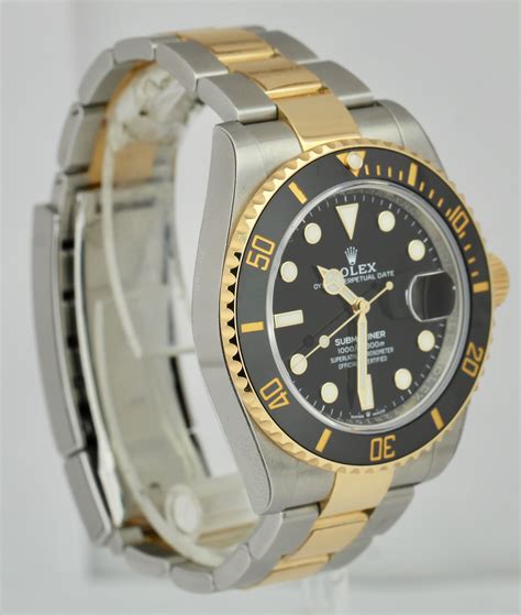 rolex submariner replica two tone black|rolex submariner date 126613.